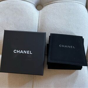 CHANEL Black Gift Box and Velvet Pouch